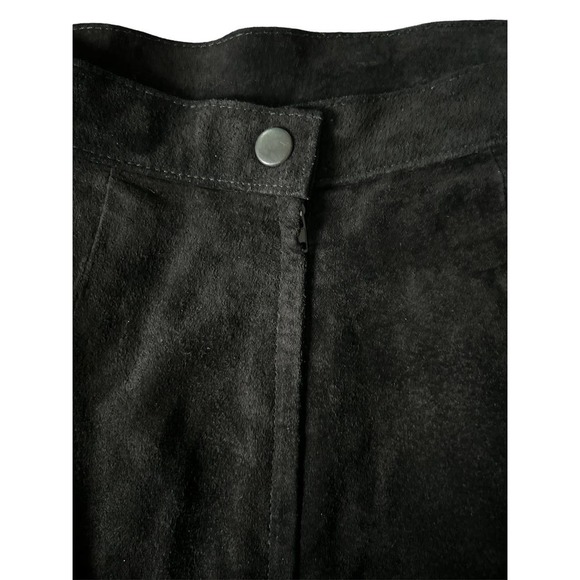 Repertoire Womens Size 5/6 Vintage Black Genuine Leather Suede Mini Skirt‎ - Picture 3 of 5